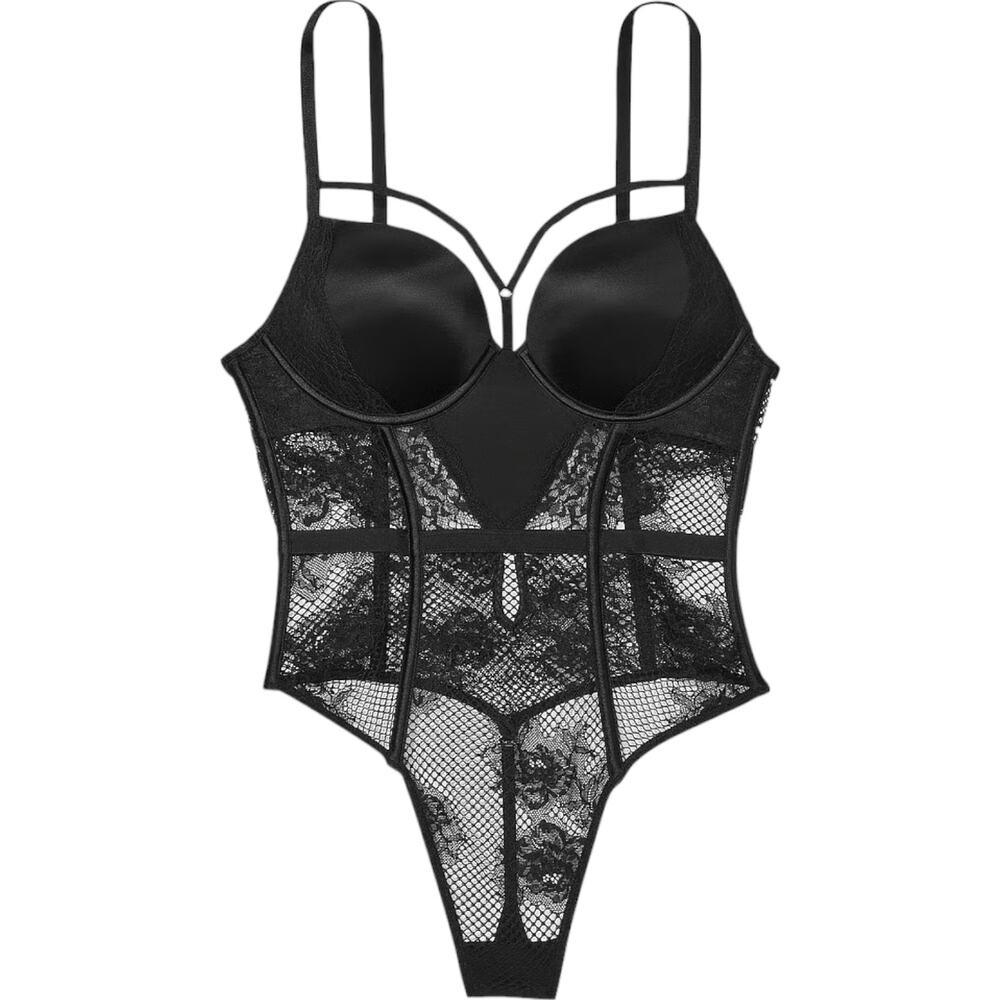 VICTORIA'S SECRET Very Sexy Bombshell Fishnet Floral Teddy, Small NO TAGS